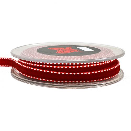 Κορδέλα 9μ. VELVET STICH SELVAGE 10χιλ.-ΚΟΚΚΙΝΟ