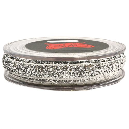 Κορδέλα 9μ. LUMINA 1εκ. - Ασημί