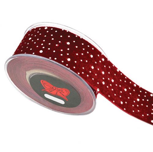 Κορδέλα 4,5μ. DIAMOND VELVET 4.3εκ. - Κόκκινη