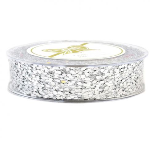 Κορδέλα 9μ. GLASS NET 1,3εκ. - Ασημί