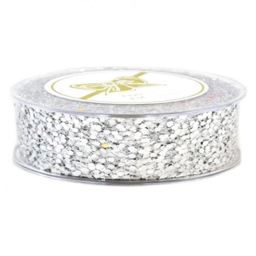 Κορδέλα 9μ. GLASS NET 2,3εκ. - Ασημί