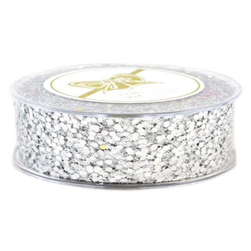 Κορδέλα 9μ. GLASS NET 4εκ. - Ασημί