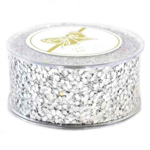 Κορδέλα 9μ. GLASS NET 6,7εκ. - Ασημί