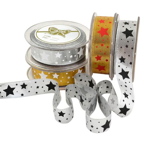 Κορδέλα 9μ. GLOSS LITTLE STAR 23χιλ.-ΧΡΥΣΟ-ΛΕΥΚΟ