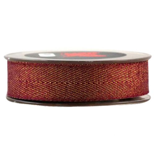 Κορδέλα 9μ. METALIC FISHBONE 25χιλ.-ΜΠΟΡΝΤΩ