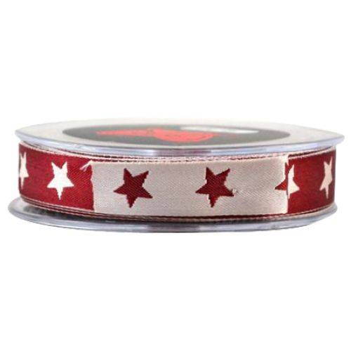 Κορδέλα 9μ. DOUBLE FACE STAR 15χιλ.-ΜΠΟΡΝΤΩ