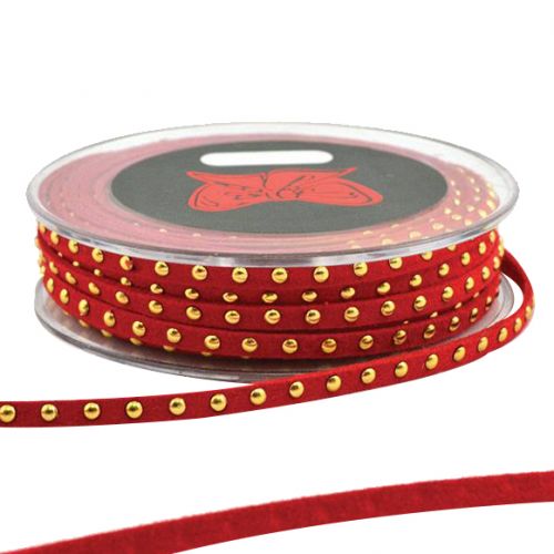 Κορδόνι 9μ. LEATHER VELA 5χιλ.-ΚΟΚΚΙΝΟ