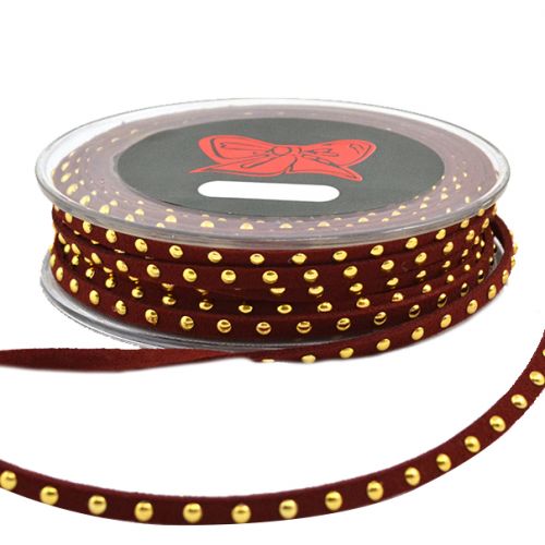 Κορδόνι 9μ. LEATHER VELA 5χιλ.-ΜΠΟΡΝΤΩ