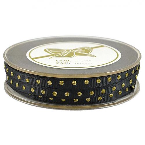 Κορδέλα 23μ. GRO DOTS 6χιλ.-ΜΑΥΡΟ