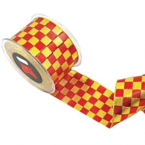 Κορδέλα 9μ. DIONE 6.3εκ. - Κόκκινη-Χρυσή