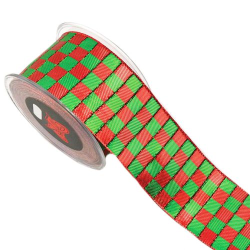 Κορδέλα 9μ. DIONE 6.3εκ. - Κόκκινη-Πράσινη