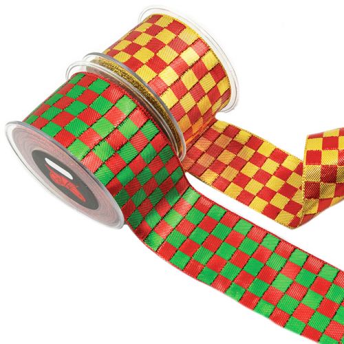 Κορδέλα 9μ. DIONE 6.3εκ. - Κόκκινη-Πράσινη