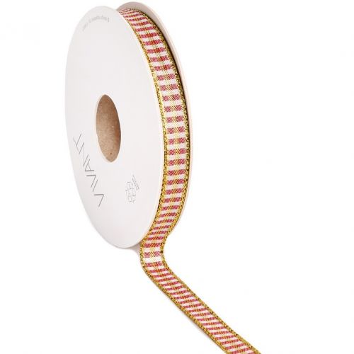 Κορδέλα 20μ. CHECK DLX 10χ.- Κόκκινο