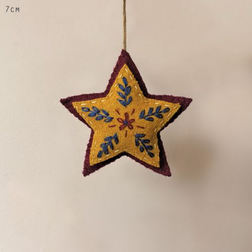 Στολίδι φελτ Folk Art 7,5εκ. - Κόκκινο αστέρι