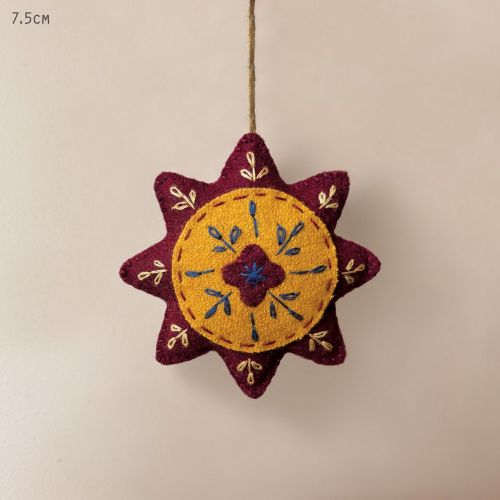 Στολίδι φελτ Folk Art 7,5εκ. - Ήλιος