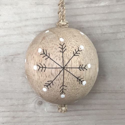 Μπάλα ξύλινη-Νιφάδες 5εκ.