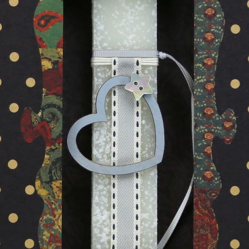 Λαμπάδα 20 Καρδιά - Κρεμ-Γκρι