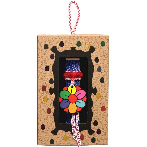 Λαμπάδα 20 Λουλούδι ξύλινο - Μπλε 