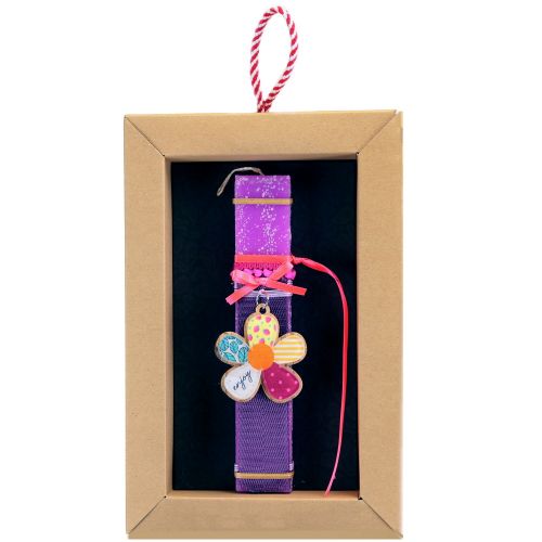 Λαμπάδα 20 εκ.Μπρελόκ λουλούδι - Φούξια 