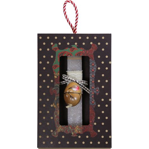 Easter Candle Bird painted on egg-Robin