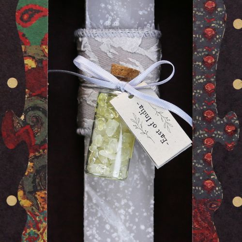 Easter candle with Crystals - Yellow Aventurine