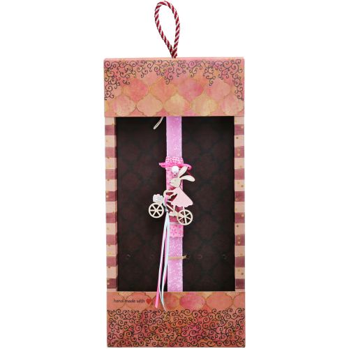 Easter Candle wooden rabbit/bicycle