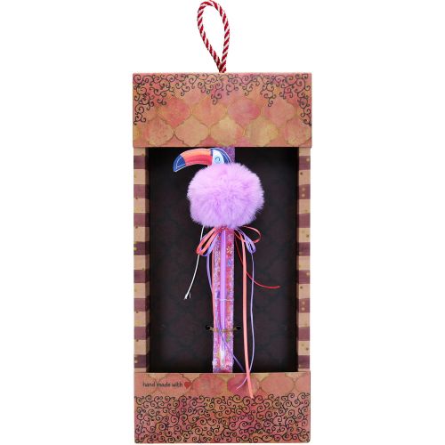 Easter candle with Pen Flamingo - Lilac