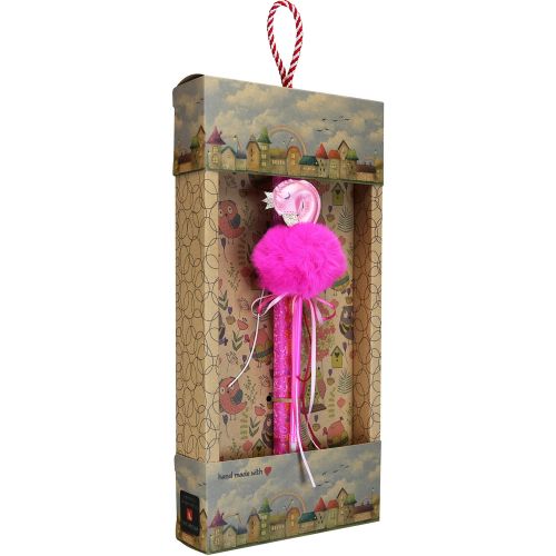 Easter candle with Pen Flamingo - Fuchsia
