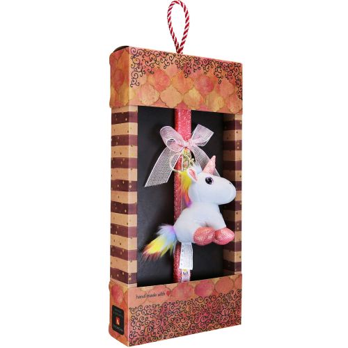 Easter candle with Keychain Unicorn - White