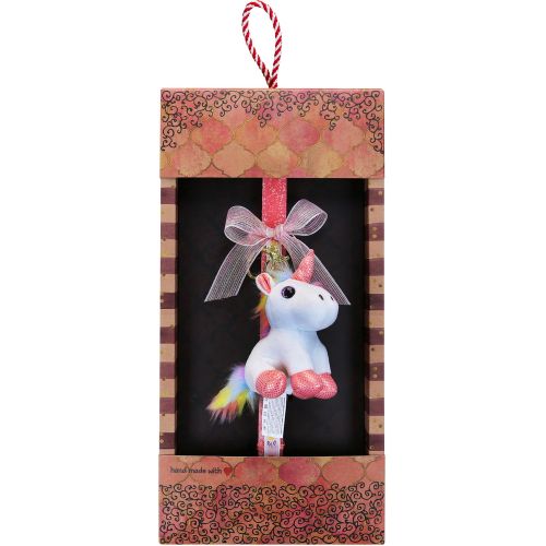 Easter candle with Keychain Unicorn - White