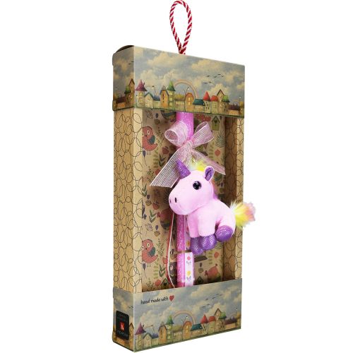 Easter candle with Keychain Unicorn - Pink