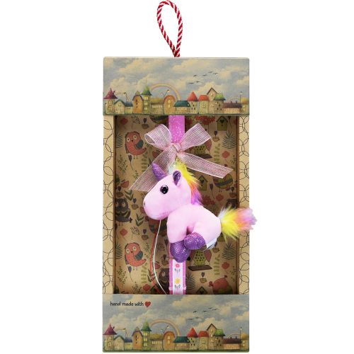 Easter candle with Keychain Unicorn - Pink