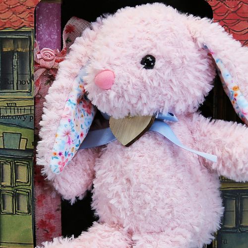 Easter candle with Fluffy Rabbit - Pink