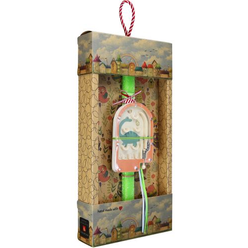 Easter candle with Mini Pinball - Green Dinosaur