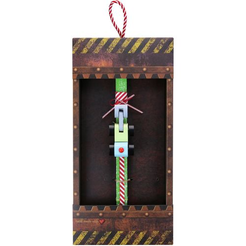Easter candle with Mini Wooden Vehicle - Bulldozer