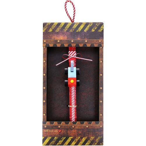 Easter candle with Mini Wooden Vehicle - Crane