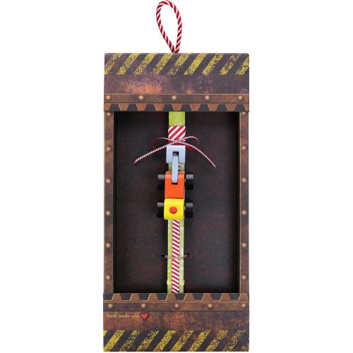 Easter candle with Mini Wooden Vehicle - Excavator