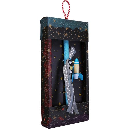 Easter candle with Wooden Rocket - Mint