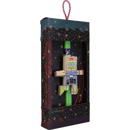 Easter candle with Robot Transformer - Green
