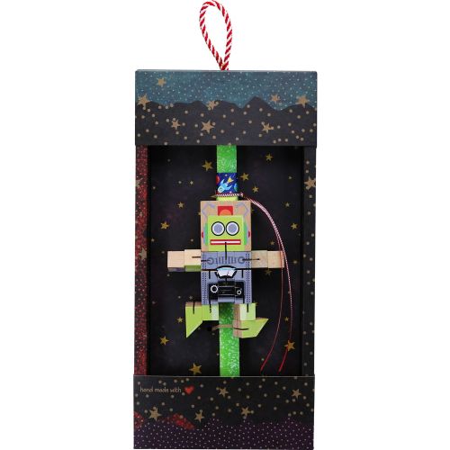Easter candle with Robot Transformer - Green