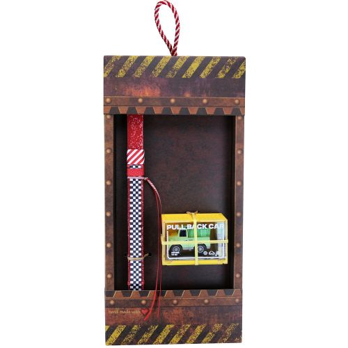 Easter candle with Pull-Back Truck - Green Agricultural
