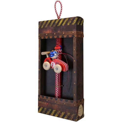 Easter candle with Race Car with Driver - Red