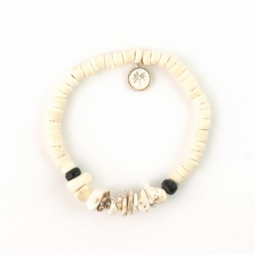 Βραχιόλι λευκές πέτρες ελαστικό