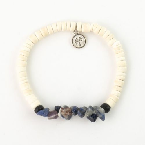 Βραχιόλι μωβ πέτρες ελαστικό