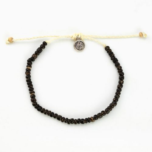 Βραχιόλι ξύλινες χάντρες - καφέ