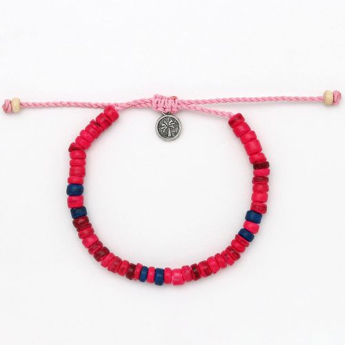 Βραχιόλι ξύλινες χάντρες - κόκκινο