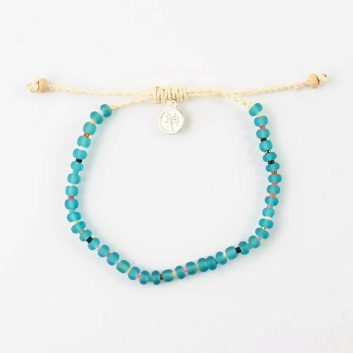 Βραχιόλι με γυάλινες χάντρες - Τιρκουάζ