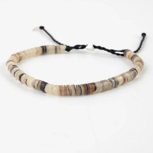 Βραχιόλι  χάντρες όστρακα - Μπεζ