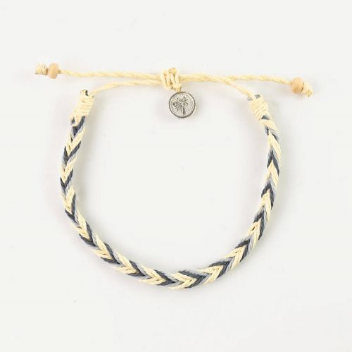 Βραχιόλι κοτσίδα - κρεμ γκρι