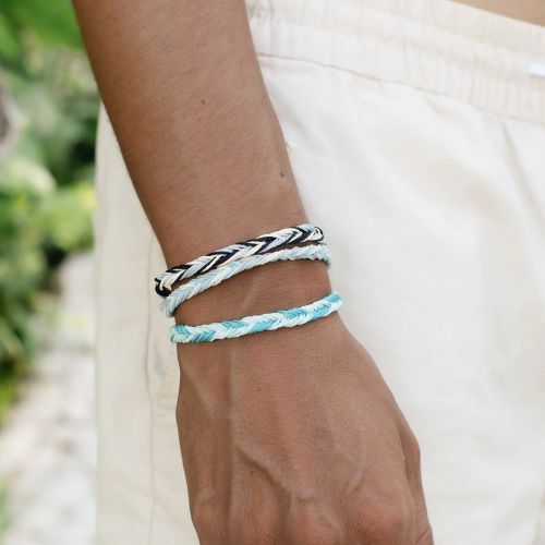 Βραχιόλι κοτσίδα - τιρκουάζ σιέλ